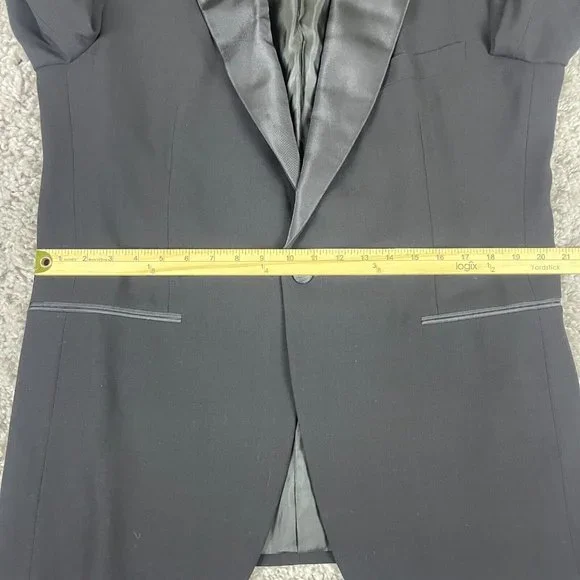 Vestimenta 2-Piece Suit Jacket Men's Size 40R Black Wool with Vest Made in Italy